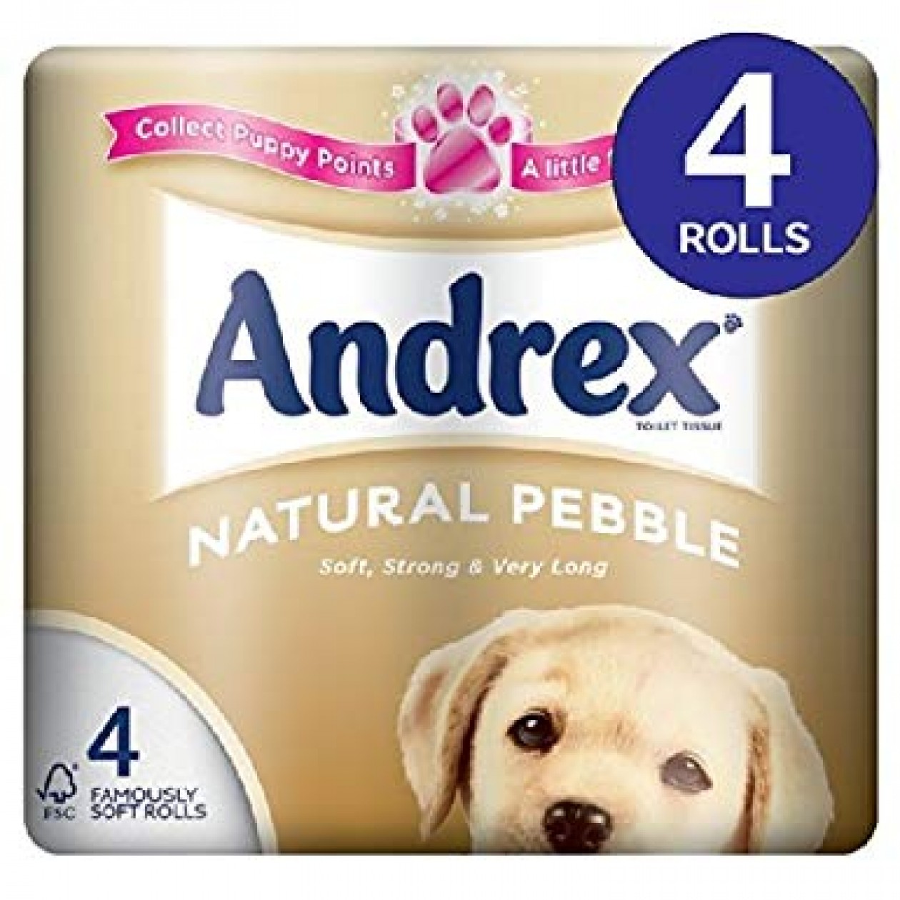 Andrex Natural Pebble Toilet Tissue X 4 Rolls Andrex Natural Pebble Toilet Tissue X 4 Rolls