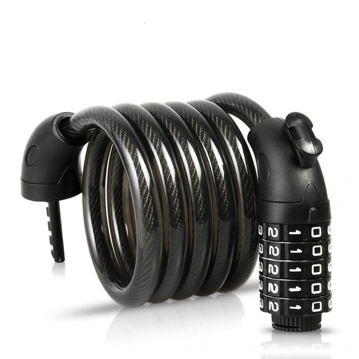 Rheme 5 Resettable Digit Combination Bike Lock Bicycle Spiral Steel Cable Lock 120cm Rheme 5 Resettable Digit Combination Bike Lock Bicycle Spiral Steel Cable Lock 120cm