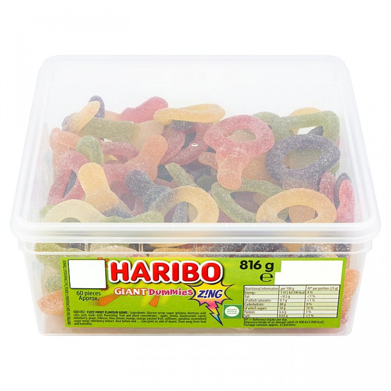 Haribo Giant Dummies Zing 816g Haribo Giant Dummies Zing 816g