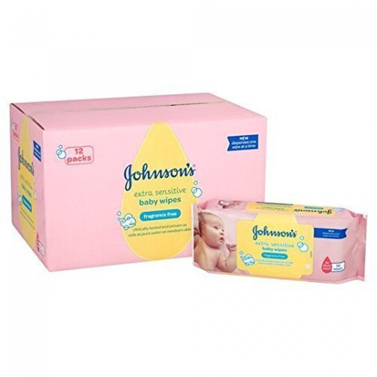 Johnson's Baby Extra Sensitive Wipes, 12 x 56 Per Pack Johnson's Baby Extra Sensitive Wipes, 12 x 56 Per Pack
