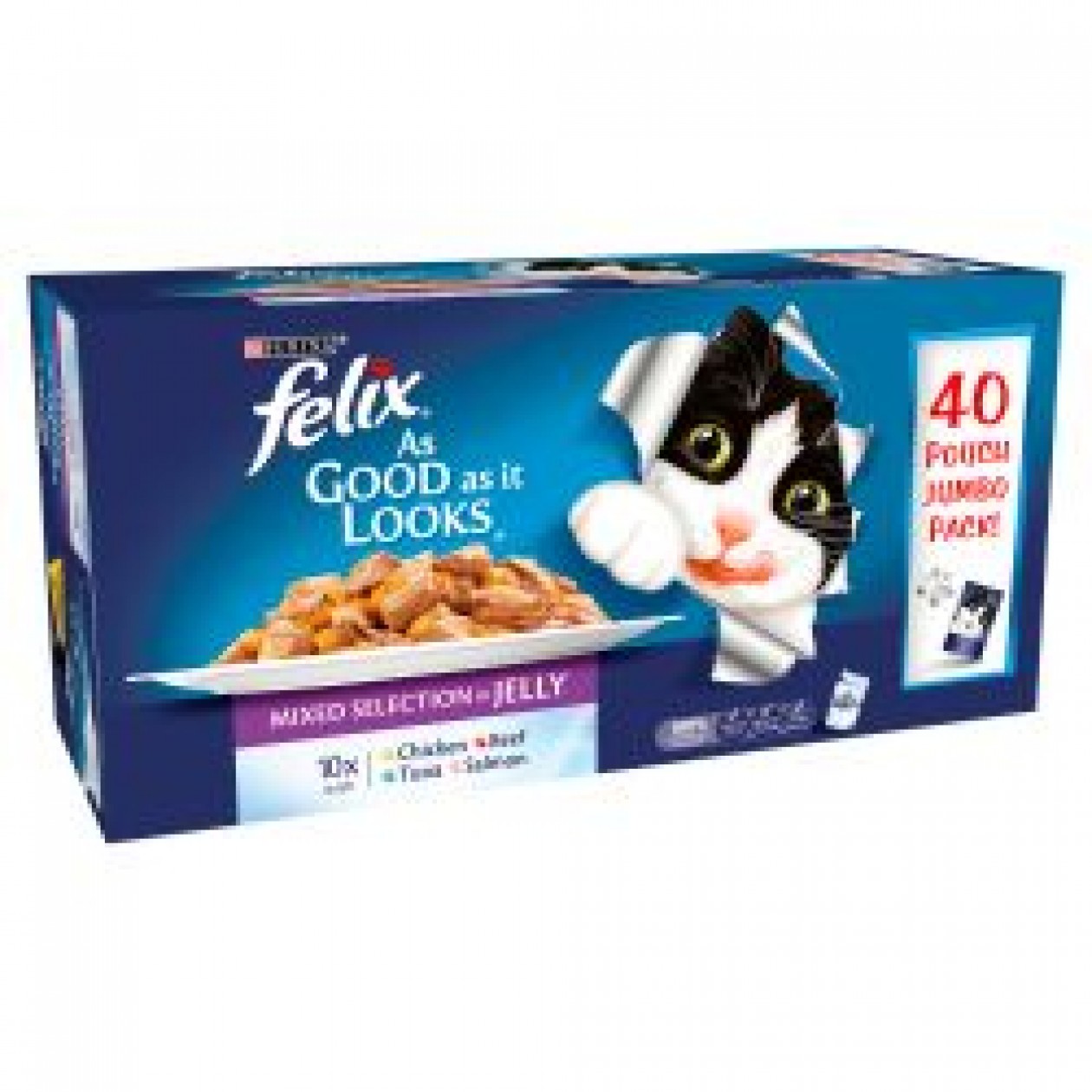 Felix Pouch As Good As It looks Mixed Selection in Jelly 40 pack, 100g Felix Pouch As Good As It looks Mixed Selection in Jelly 40 pack, 100g