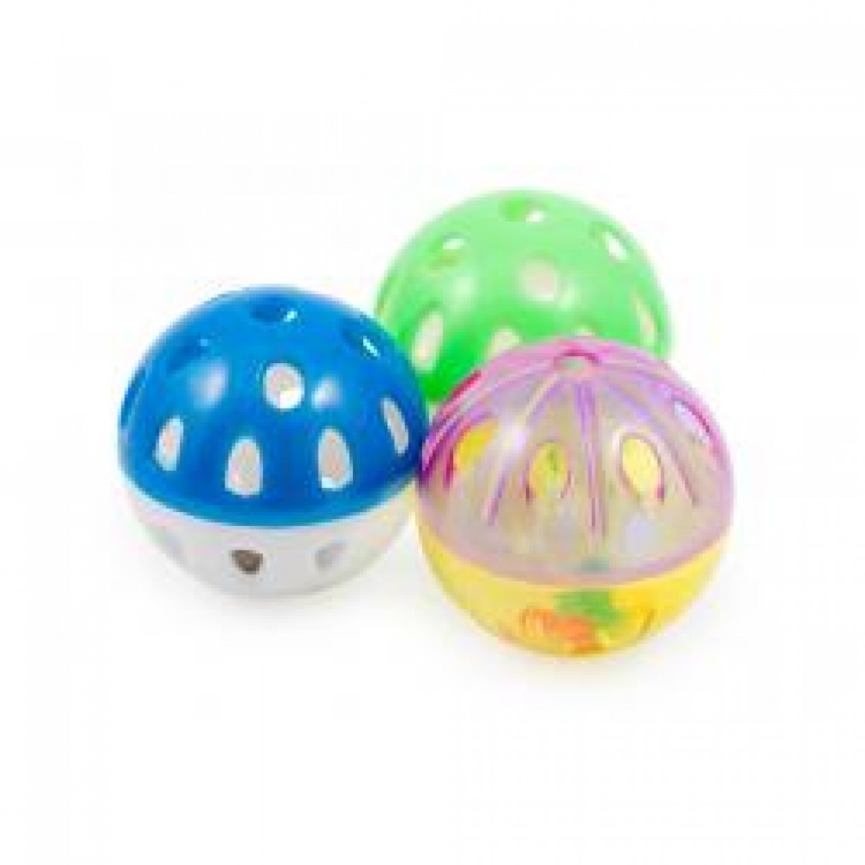 Ancol Plastic Ball & Bell, 3s Ancol Plastic Ball & Bell, 3s