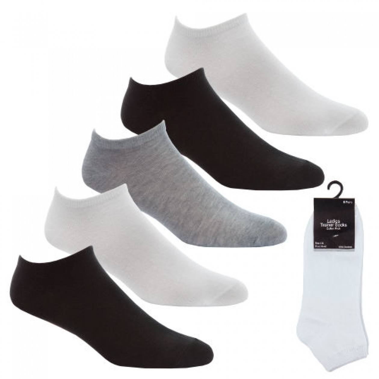 Ladies 5 Pack Trainer Socks Assorted Ladies 5 Pack Trainer Socks Assorted