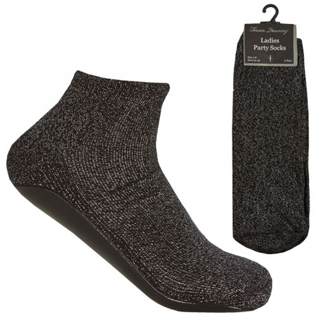 Ladies 1 Pair Party Socks With Gripper Sole Ladies 1 Pair Party Socks With Gripper Sole