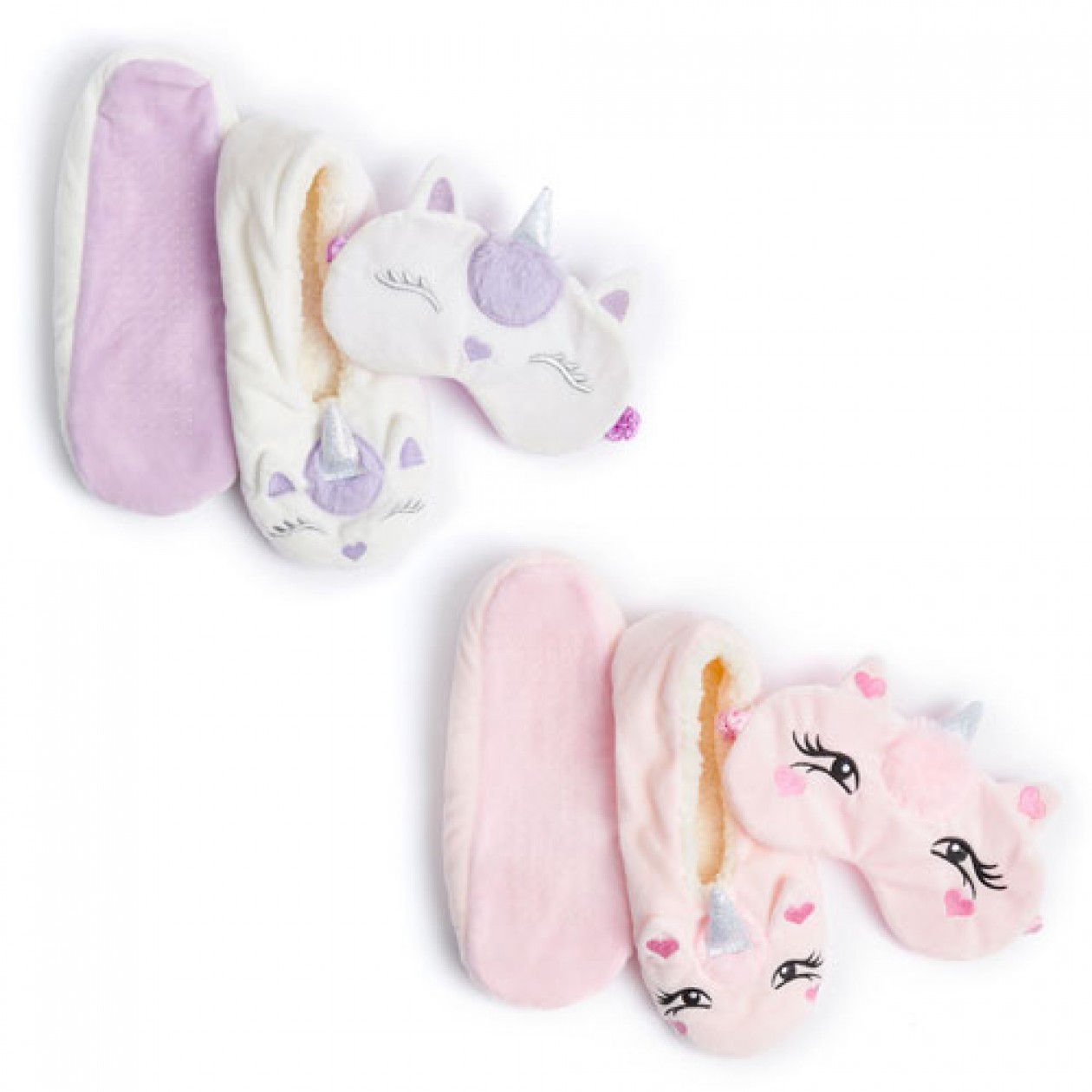 Ladies Cosy Unicorn Slipper Socks and Eye Mask Single Set Ladies Cosy Unicorn Slipper Socks and Eye Mask Single Set