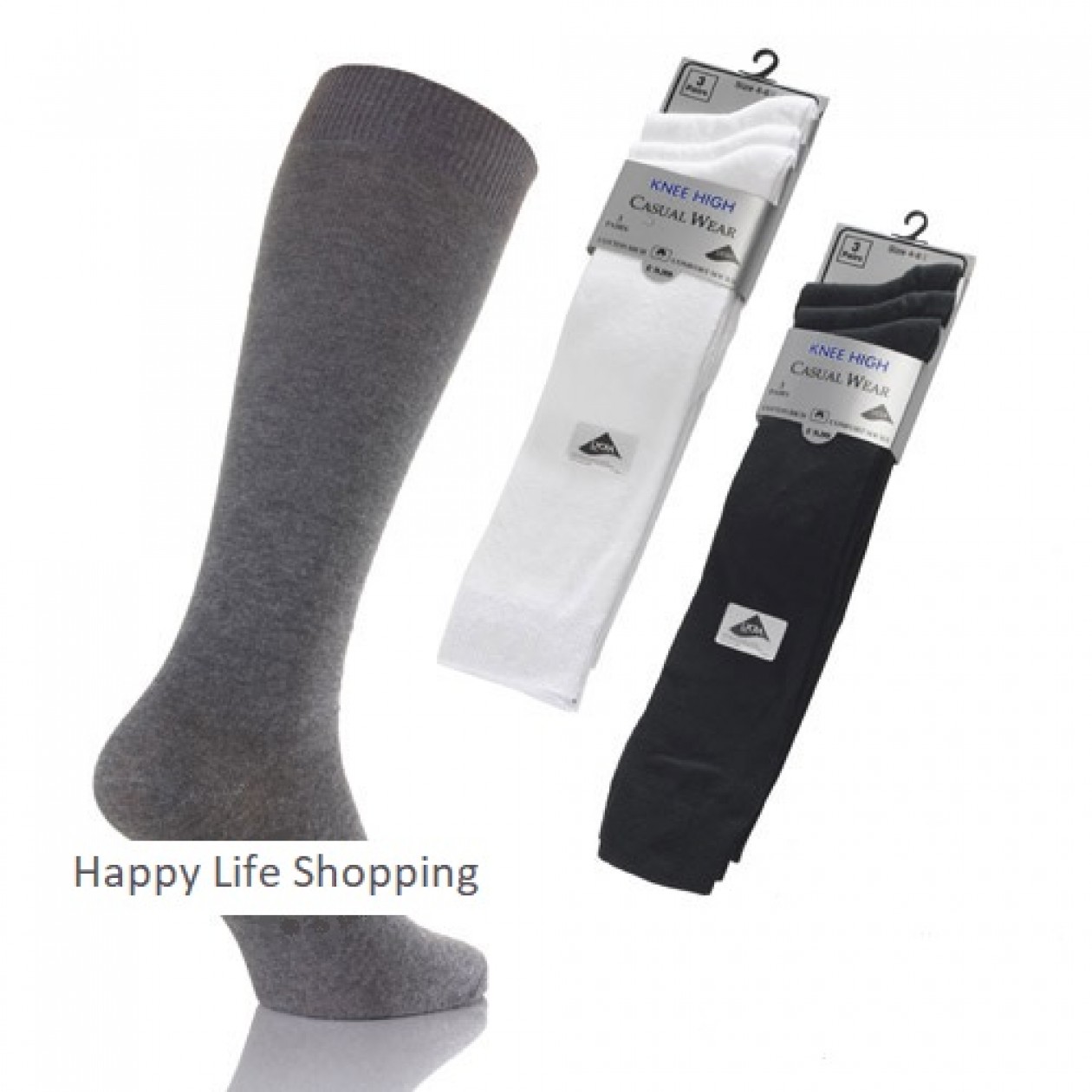 Knee High Lycra Black Socks 3 Pack Knee High Lycra Black Socks 3 Pack