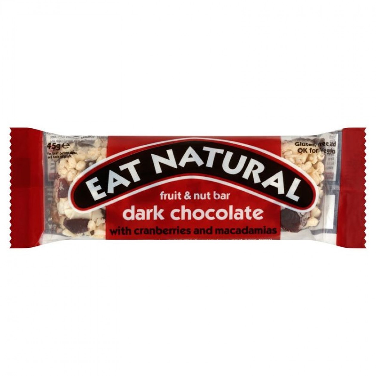 Eat Natural Dark Chocolate Cranberry And Macadamia Bars 45gr