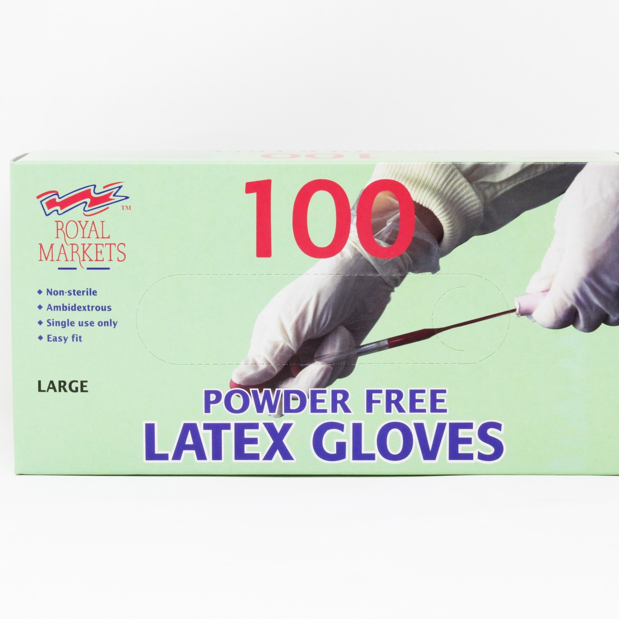 Royal Markets Powder Free Latex Gloves x 100 Large Size