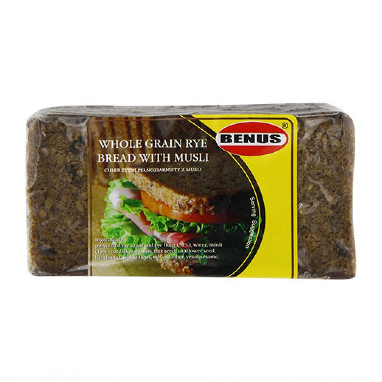 Benus  Whole Grain Rye Bread With Musli 12x500g