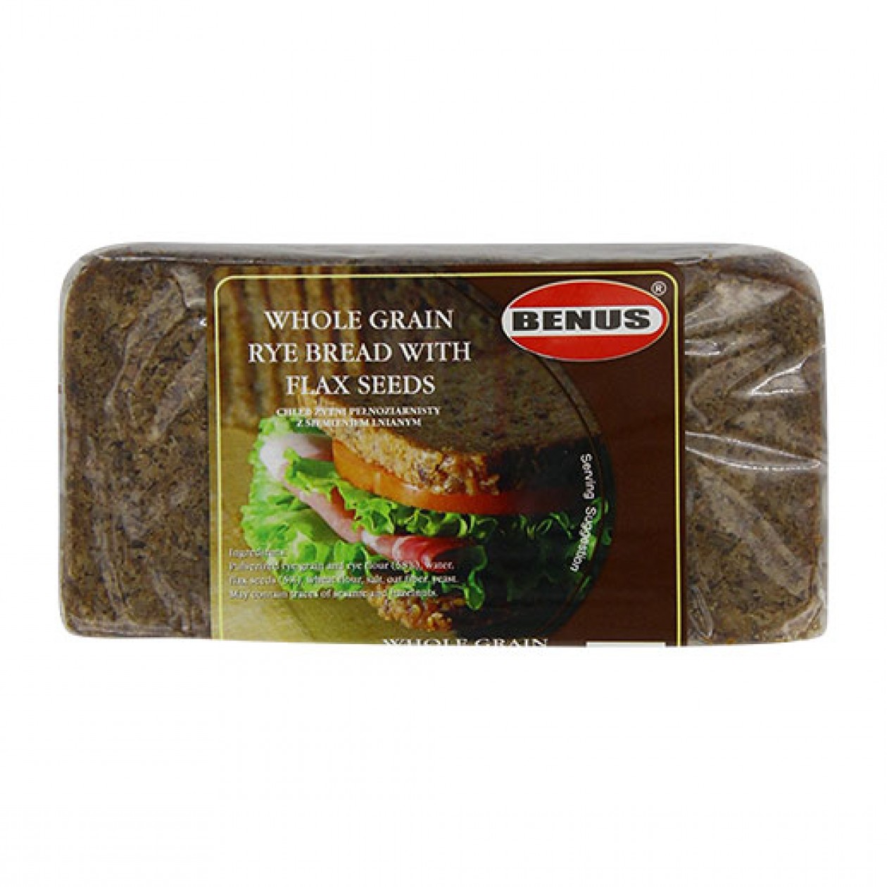 Benus Whole Grain Rye Bread With Flax Seeds 12x500g