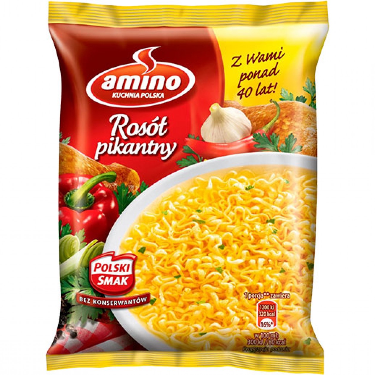 Amino Chicken Soup Hot (Rosol Z Kury Pikantny) 24x58g