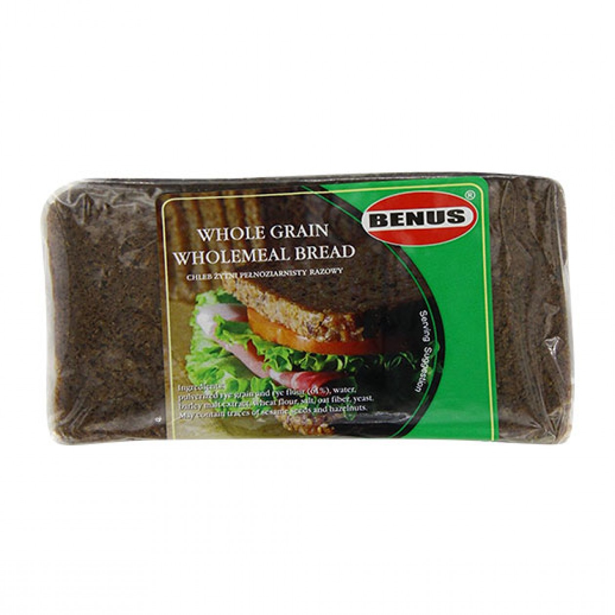 Benus Whole Rye Wholemeal Bread 12x500g