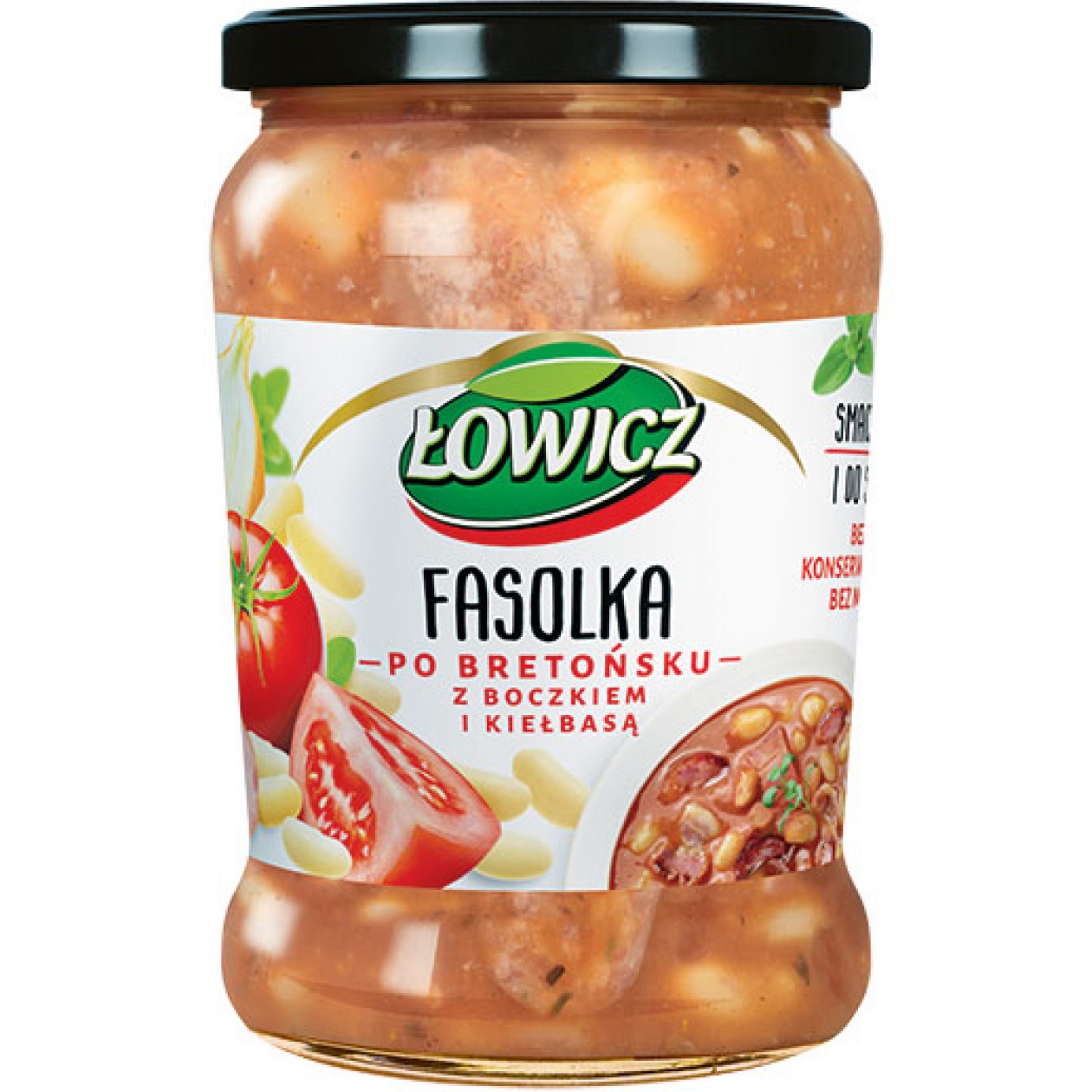Lowicz Fasolka Beans-Bacon And Sausage 8x580g