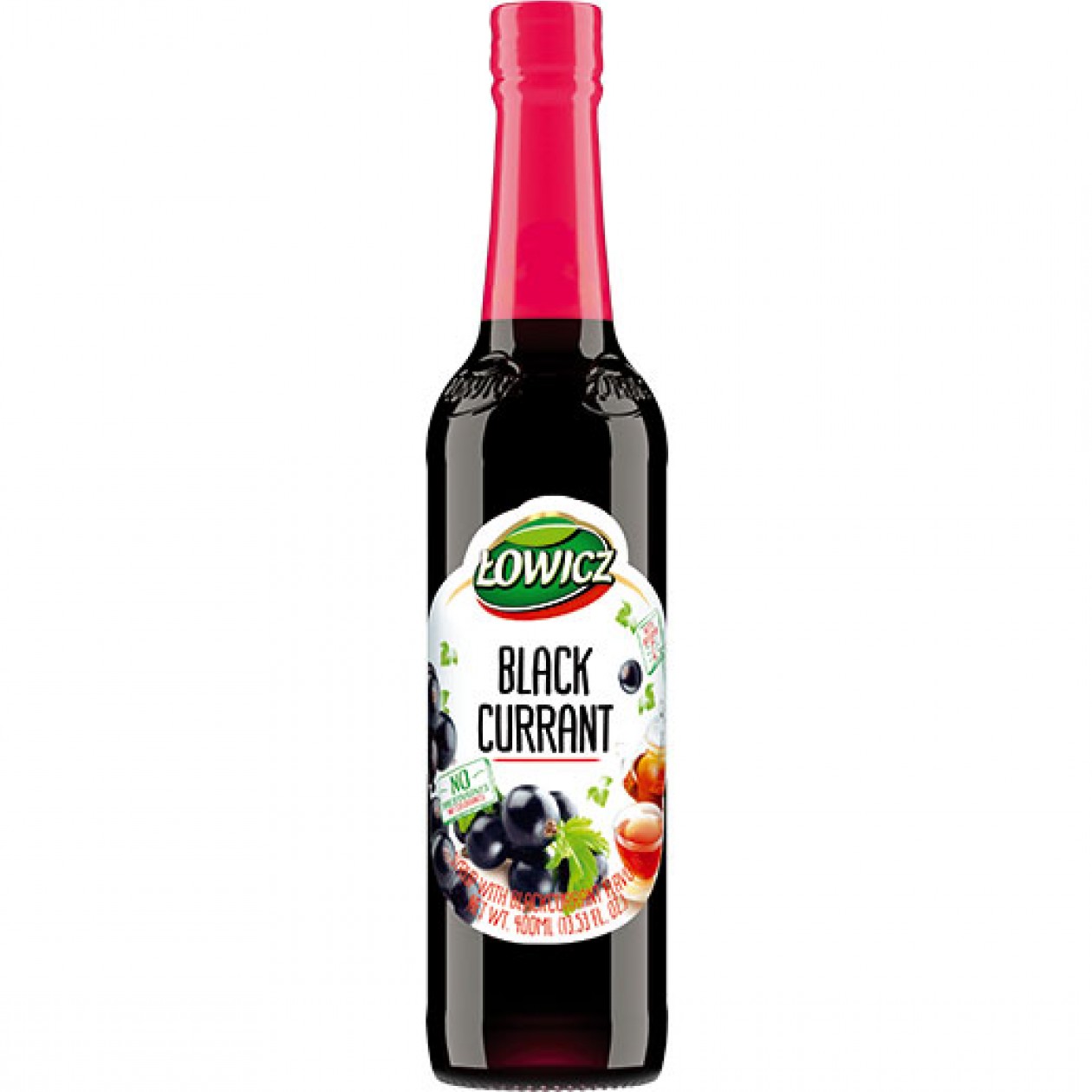 Lowicz Syrup Blackcurrant (Czarna Porzeczka) 6x400ml