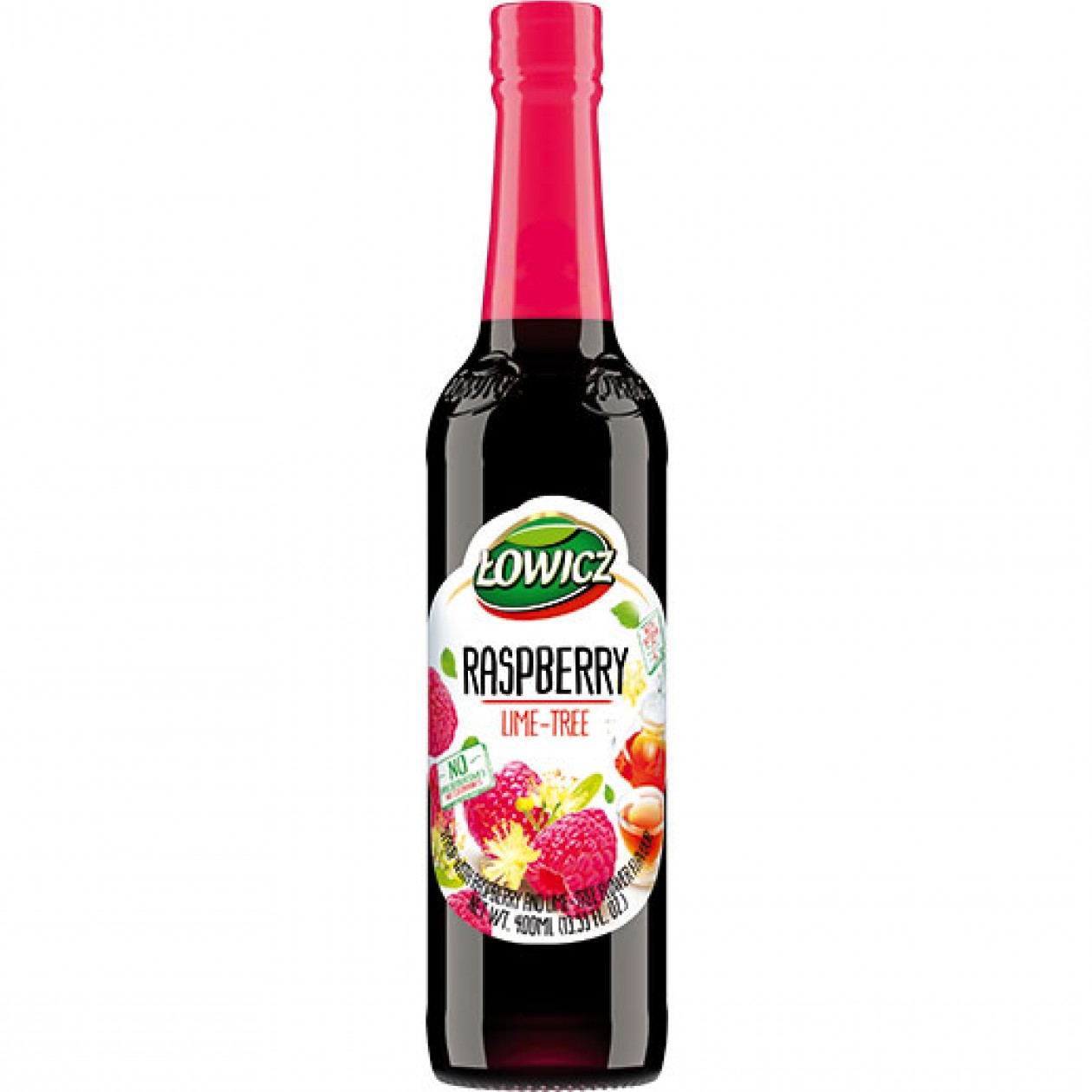 Lowicz Syrup Raspberry & Lime Flower (Lipy) 6x400ml