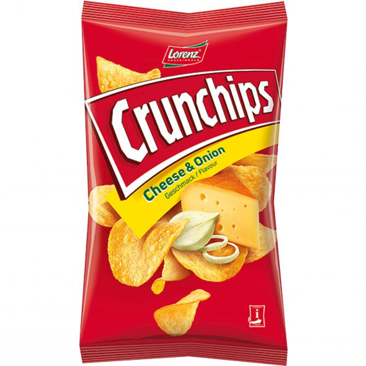 Crisps Crunchips Flat Cheese & Onion 8x175g