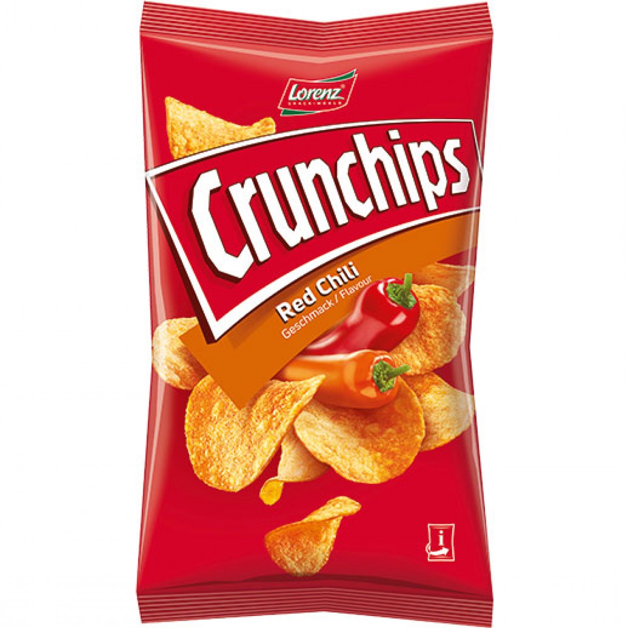 Crisps Crunchips Flat Red Chili 8x175g
