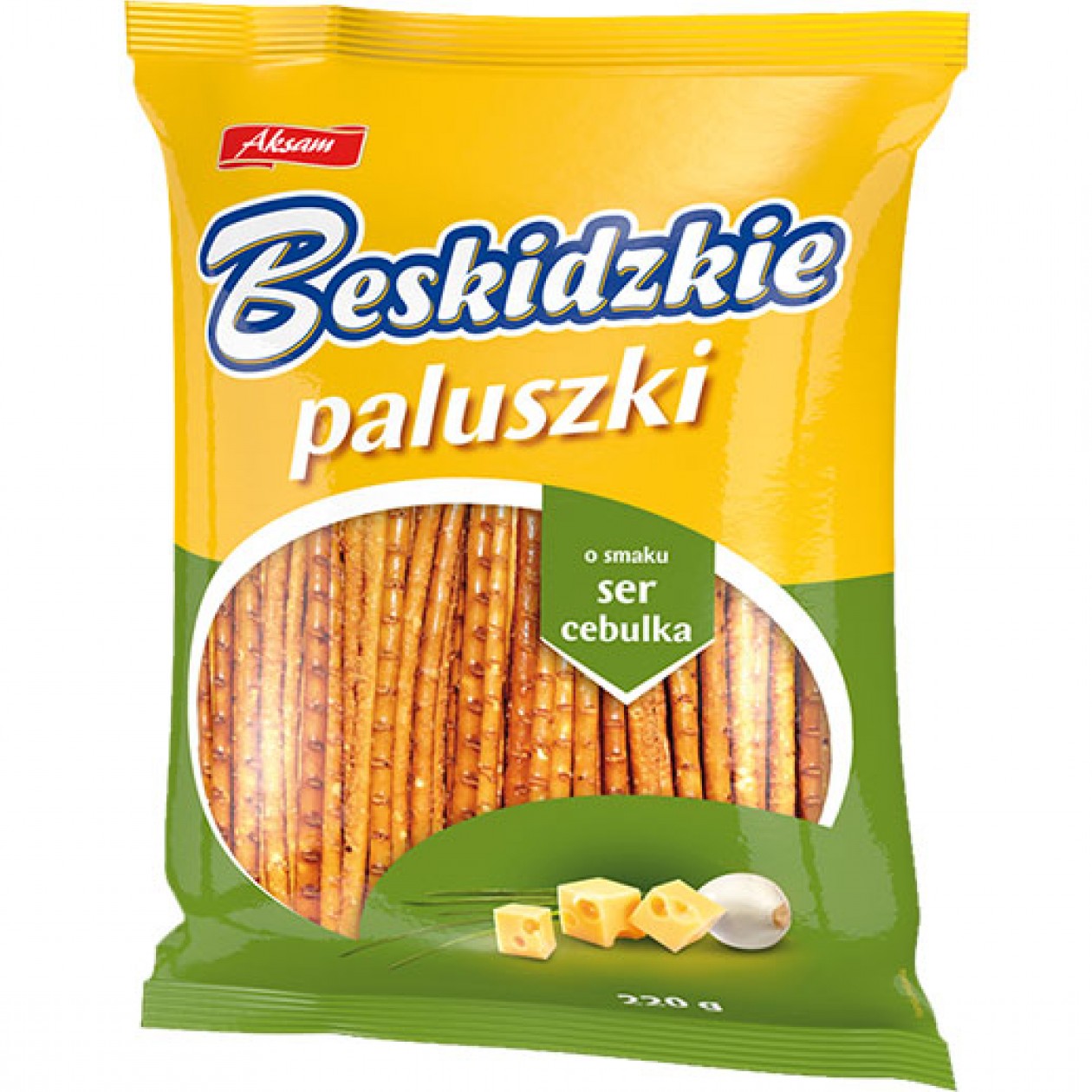 Aksam Beskidzkie Paluszki Cheese/Onion Sticks (Ser-Cebula) 16x220g