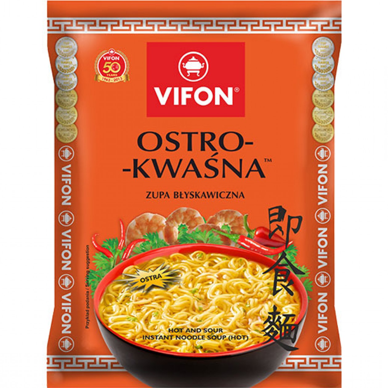 Vifon Noodle Soup Sour Spice (Zupa Ostro Kwasna) 24x70g (ND3046)