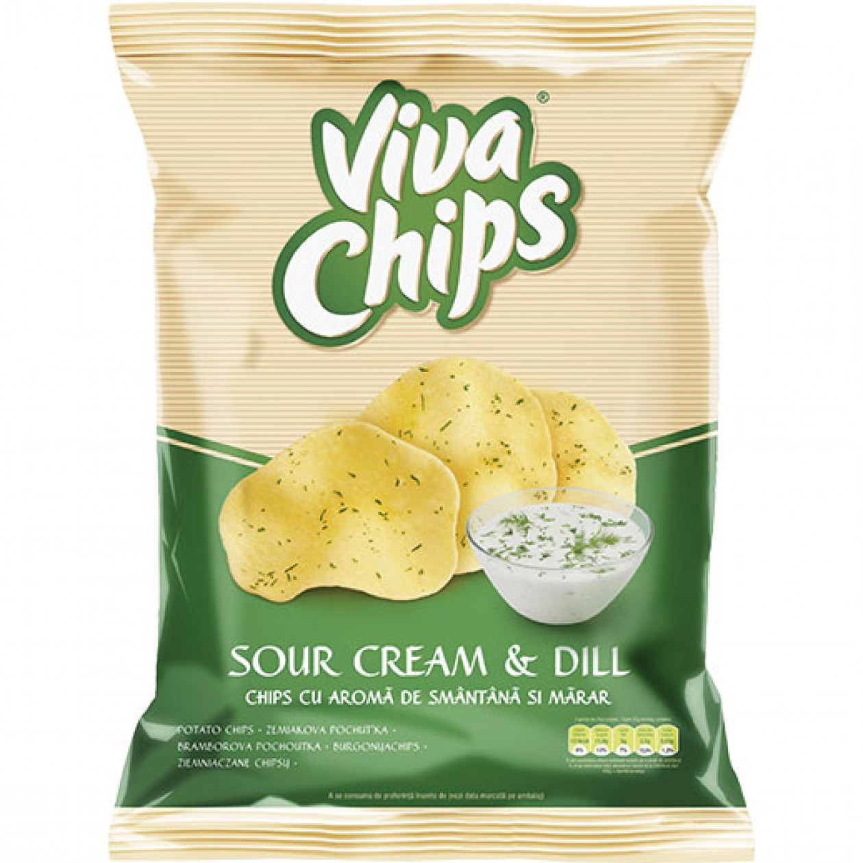 Crisps Viva Sour Cream & Dill 100g