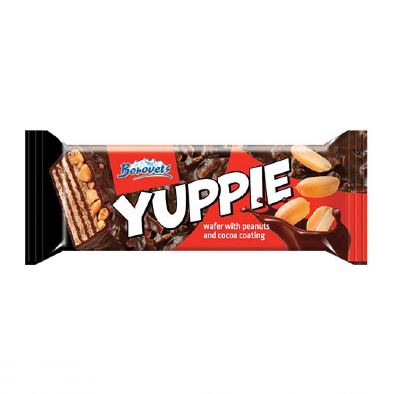 Borovets Wafer Yuppie with Peanuts and Cocoa Coating 24 x 80g