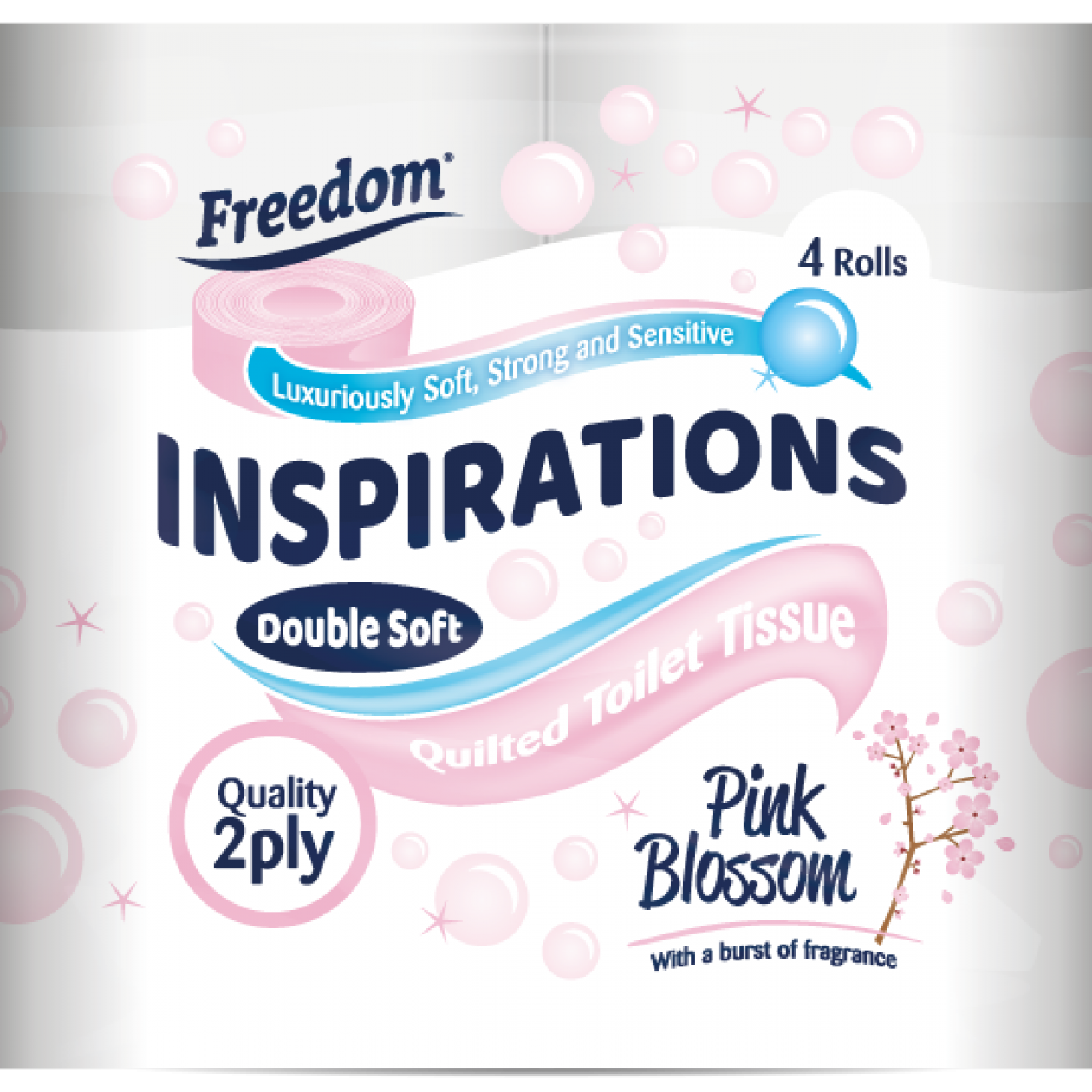 Freedom Inspiration Pink Blossom Toilet tissue 4 rolls 2 Ply