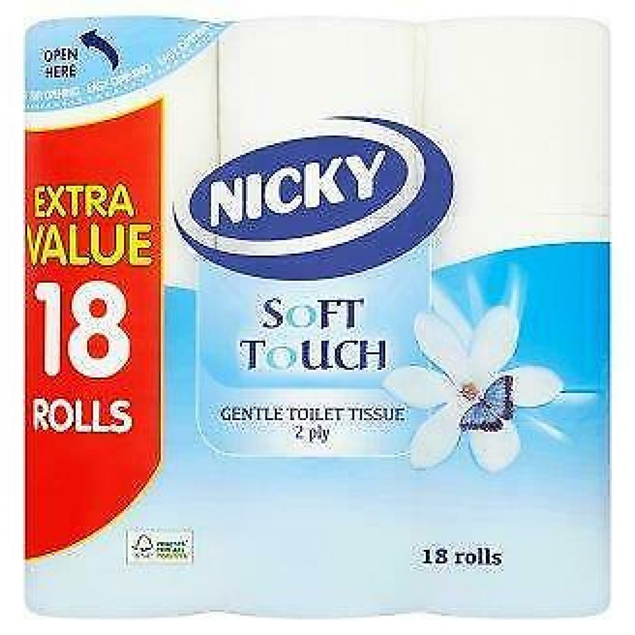 Nicky Soft Touch Toilet 18 Rolls  2 Plies