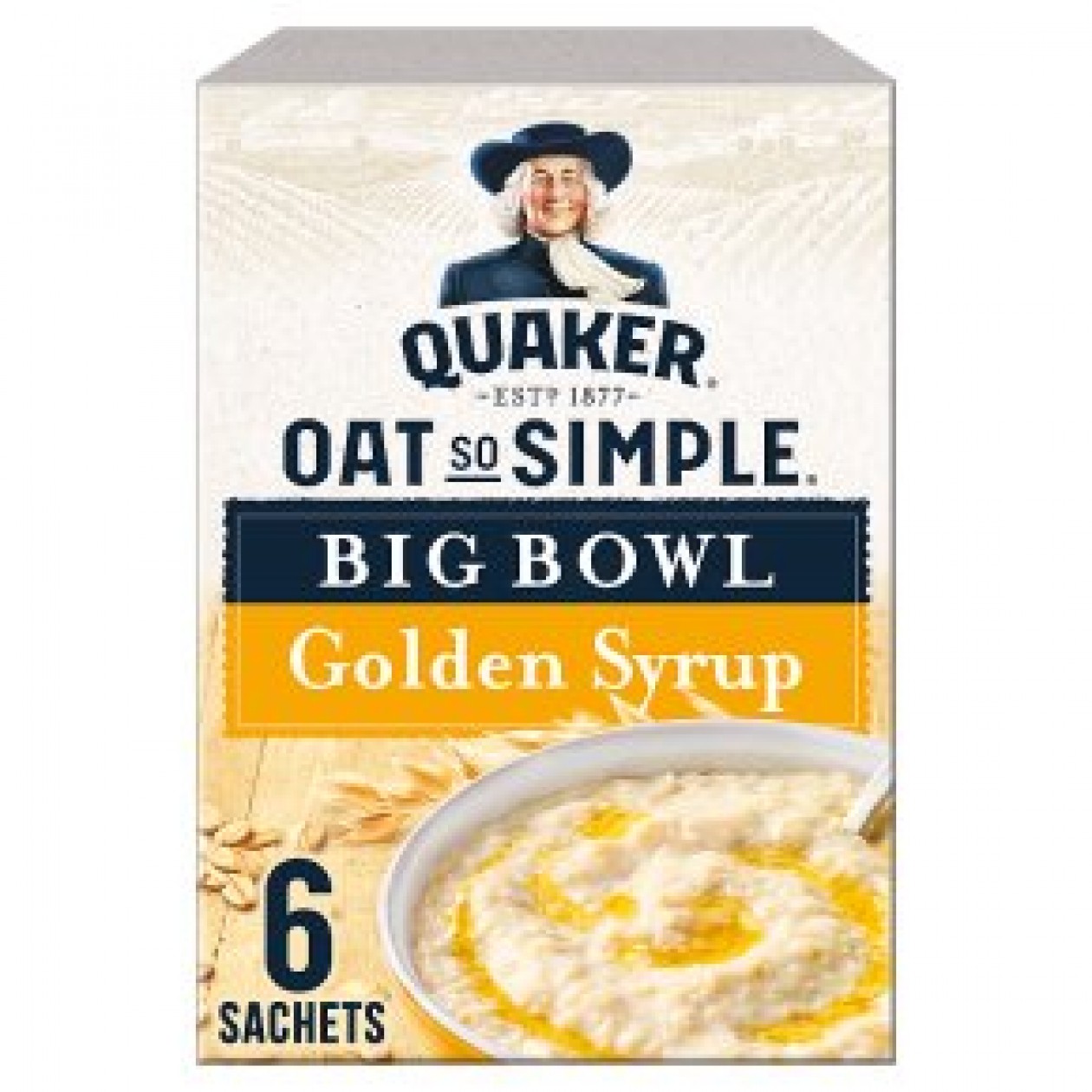 Quaker Oats So Simple Golden Syrup Porridge Cereal 6 Sachets x 50g