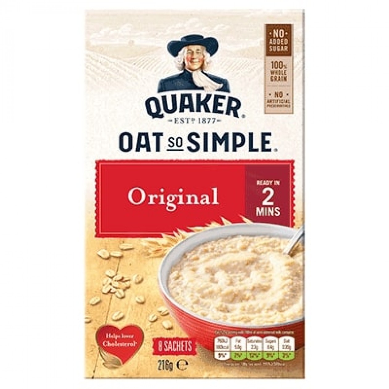 Quaker Oat So Simple Original Porridge 8 Sachets x 38g
