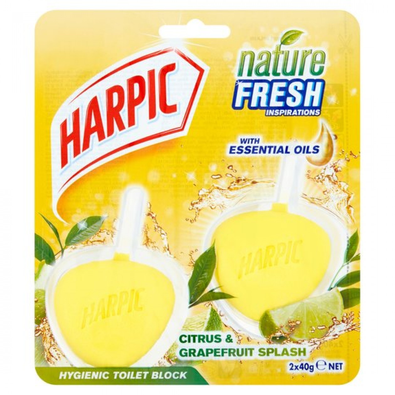 Harpic Active Fresh 6 Rim Block Toilet Cleaner Citrus Scent 2x40g