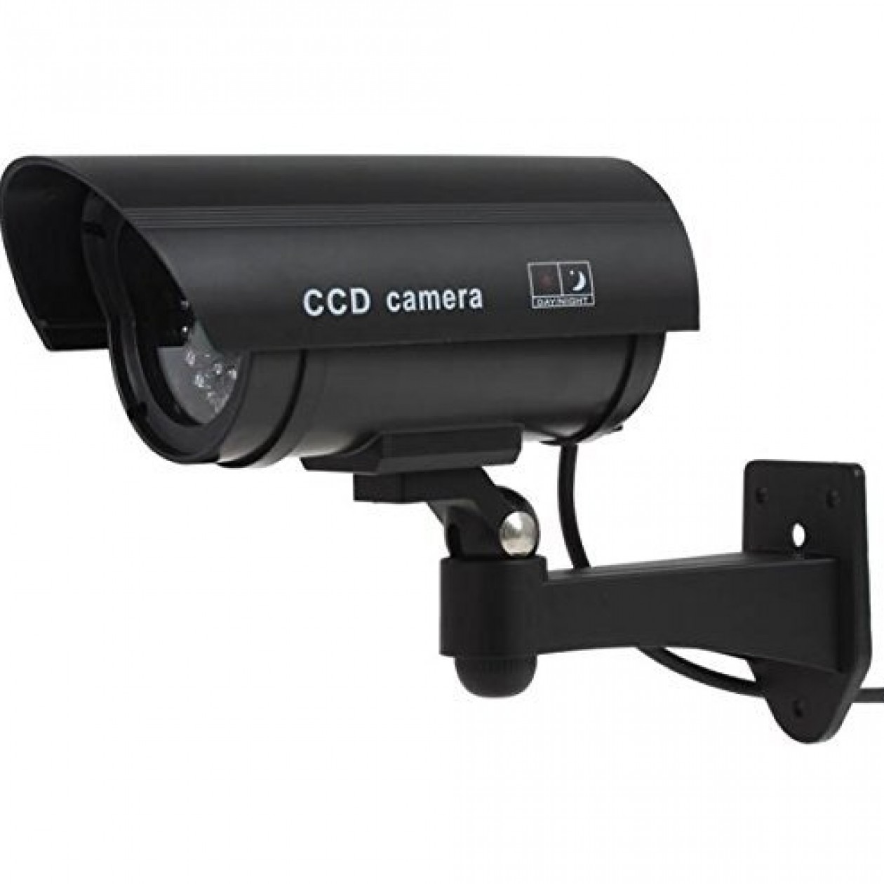 BW 1100B Outdoor Indoor Fake Dummy Imitation CCTV Security Camera with Blinking Flashing Light Bullet Shape Black