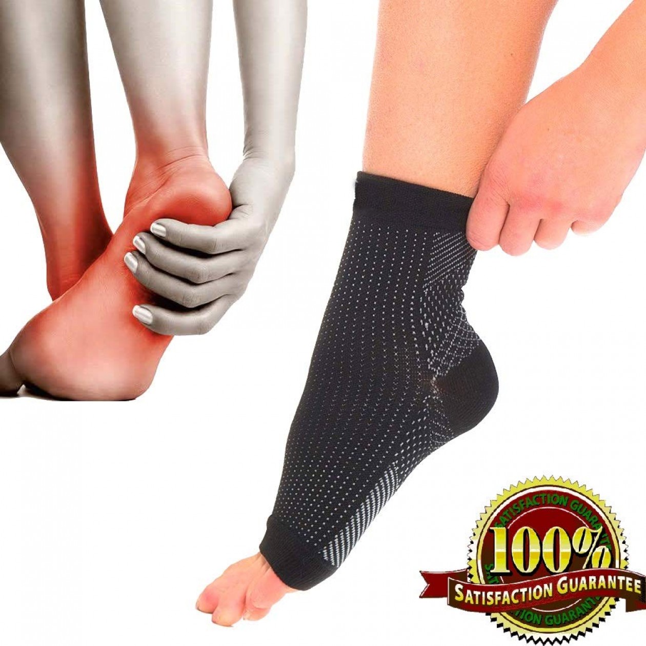Compression Socks Plantar Fasciitis Foot Arch Support Pain Heel Relief Splint Medium