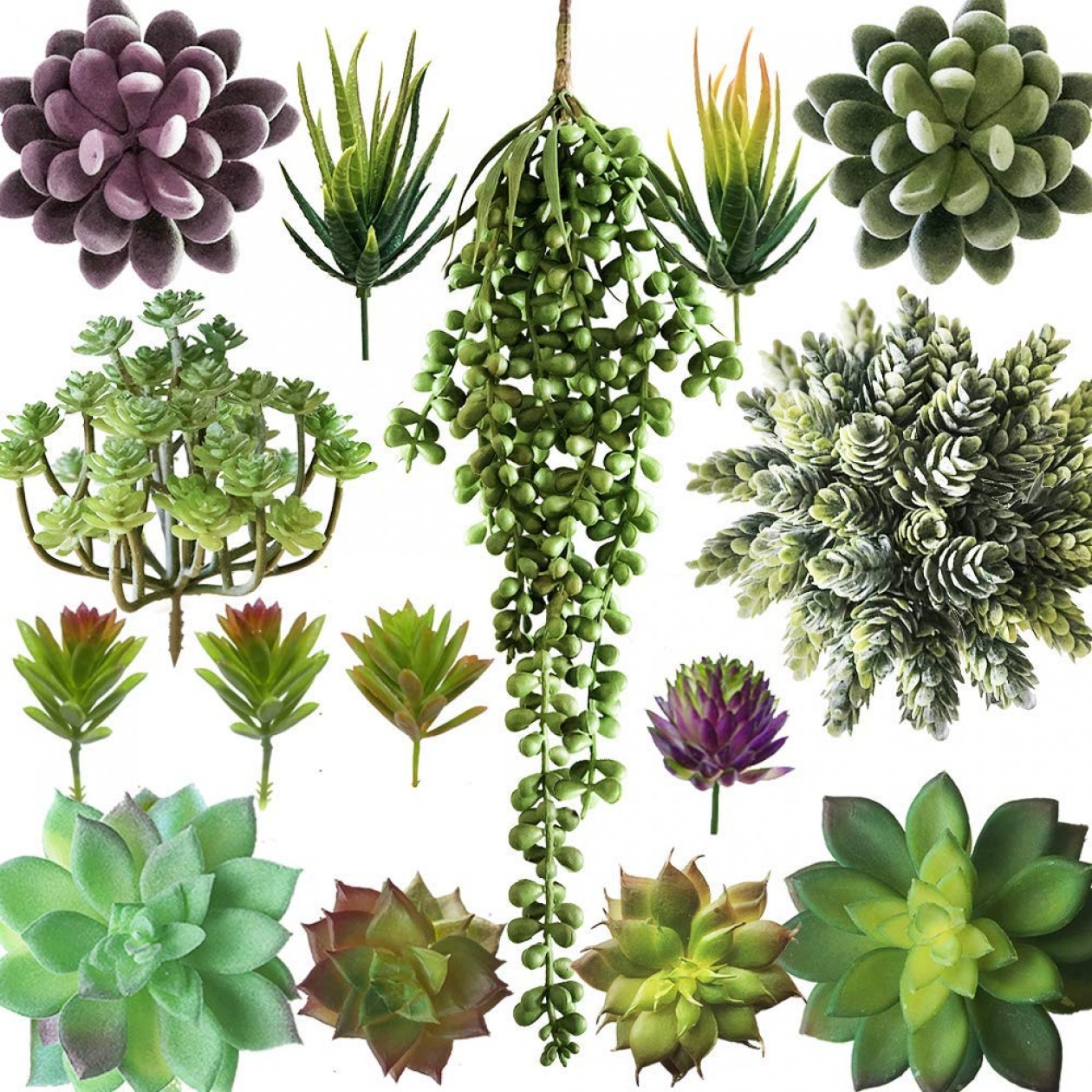 Rheme Artificial Succulent Plants Fake Assorted - 15 Pack