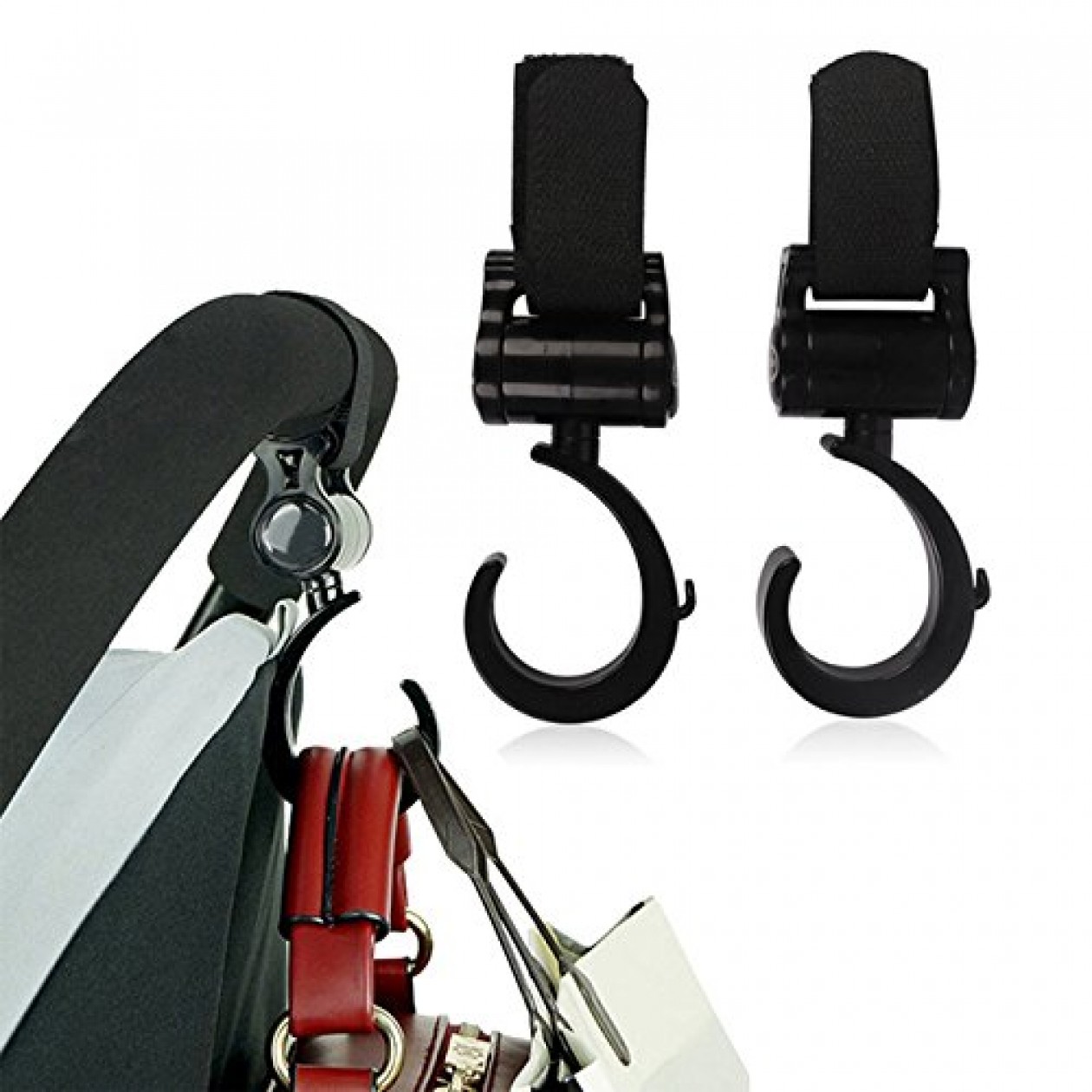 Rheme Two Hook and Stroll Buggy Bag Hook Pram Hook 2 Pack