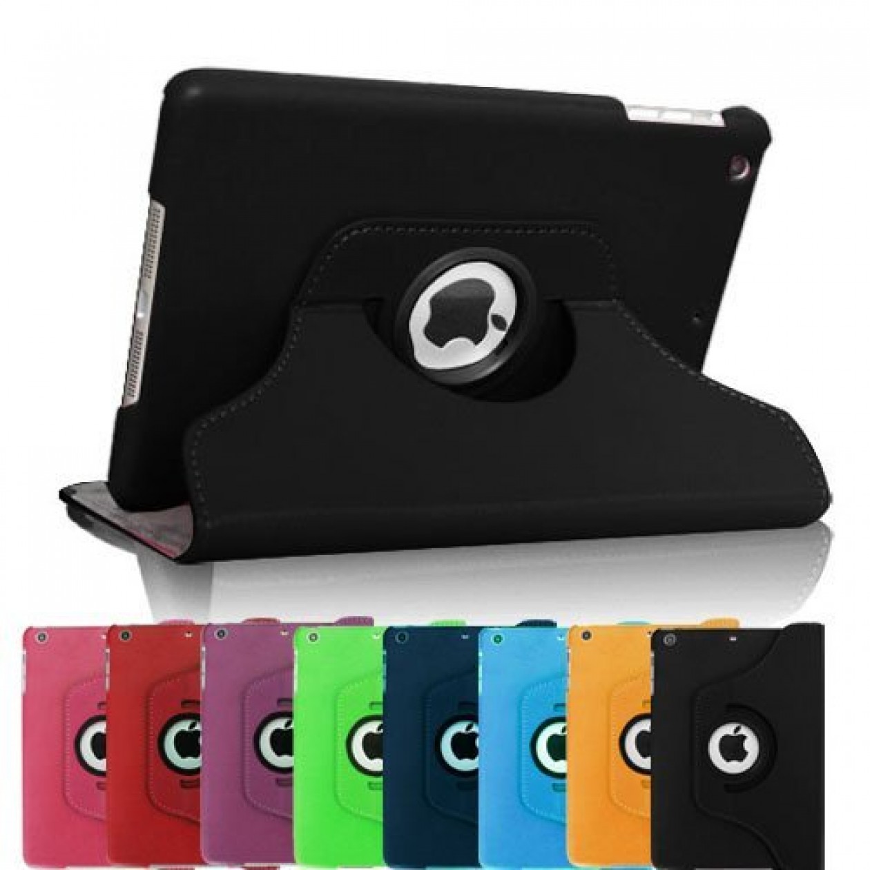 Ultra Slim Lightweight Shell Stand Cover iPad Mini Case 360 Degree Rotating Stand White Case Cover