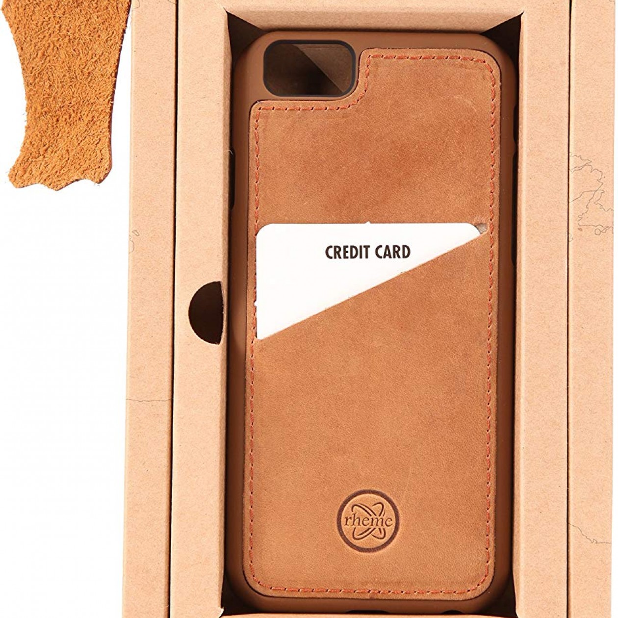 Genuine Leather iPhone Brown Cover with Card Slot for 4.7