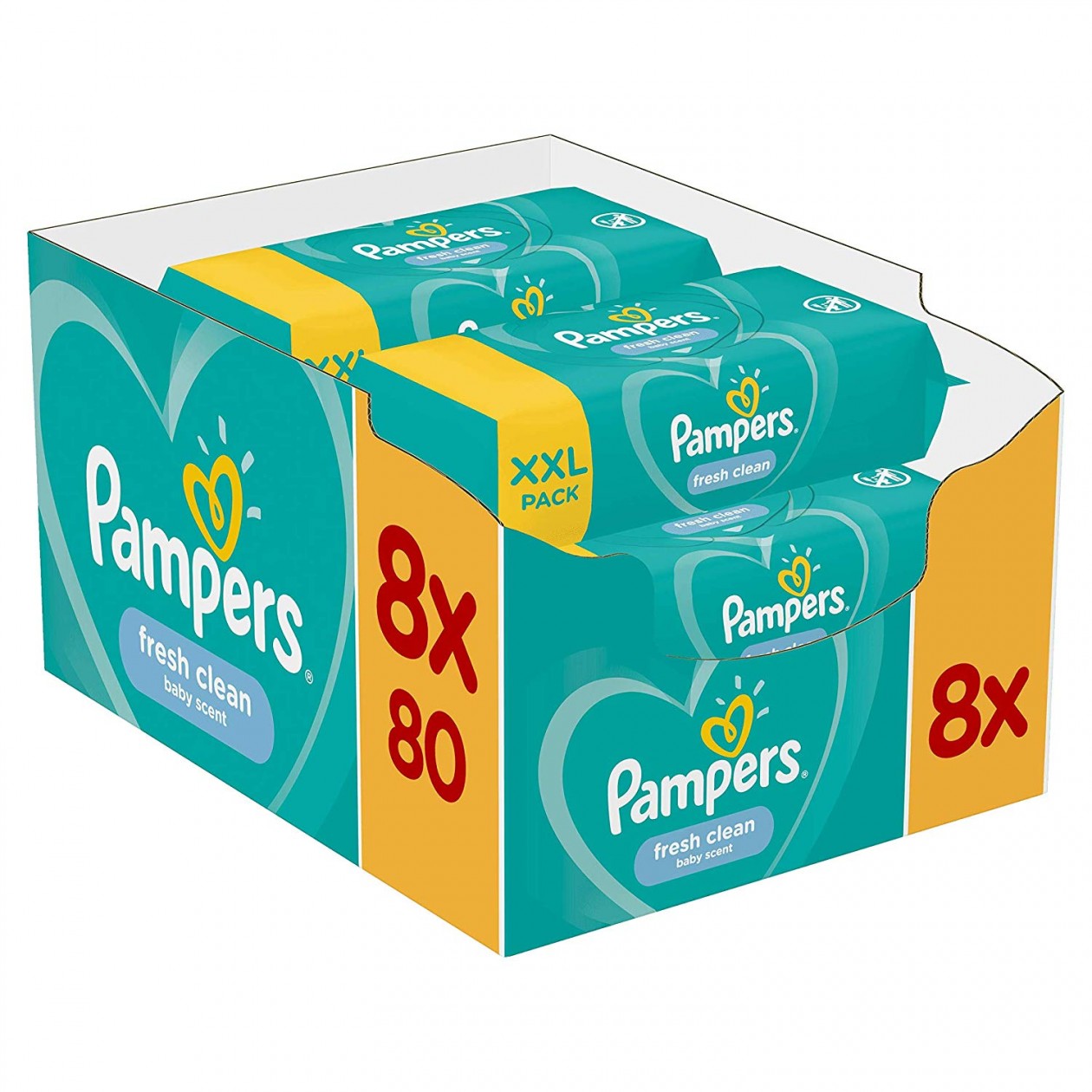 Pampers Clean Fresh Wet Wipes 8 x 80 Piece (640 Pieces)