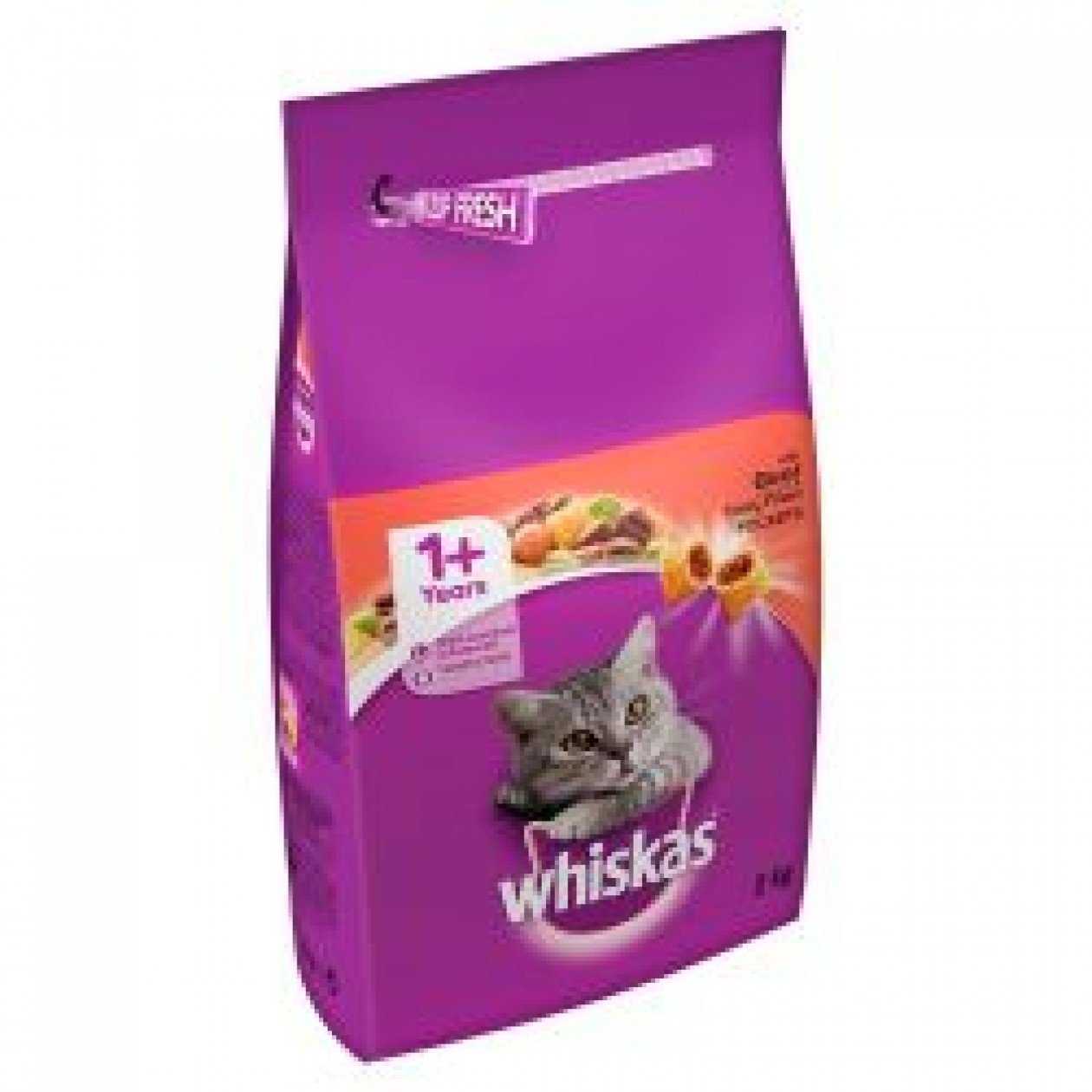 Whiskas 1+ Cat Complete Dry with Beef 2kg,