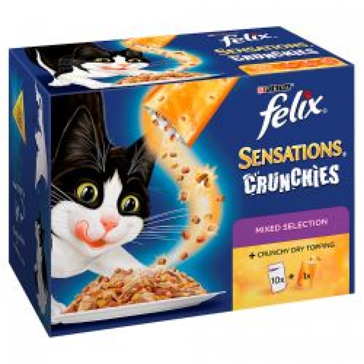 Felix Sensations Crunchies Mixed Selection 10 Pack, 100g