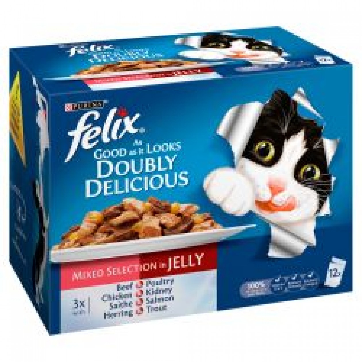 Felix As Good As It Looks Doubly Delicious Mixed Variety 12 Pack, 100g