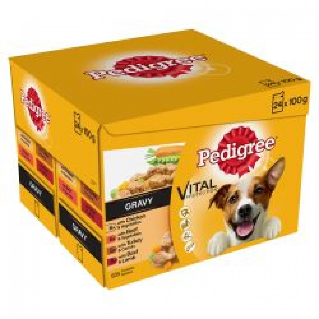 Pedigree Wet Adult Dog Food Pouches Mixed Selection in Gravy 24x100g,
