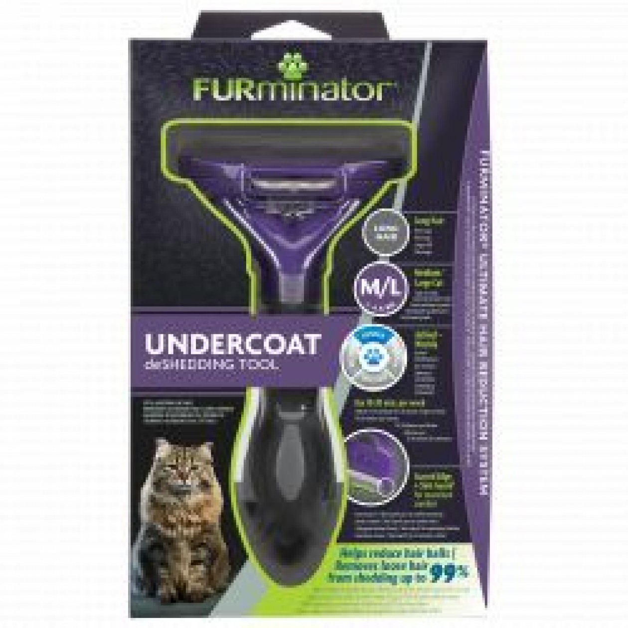 FURminator Undercoat deShedding Tool for Medium/Large Short Hair Cat, m/l