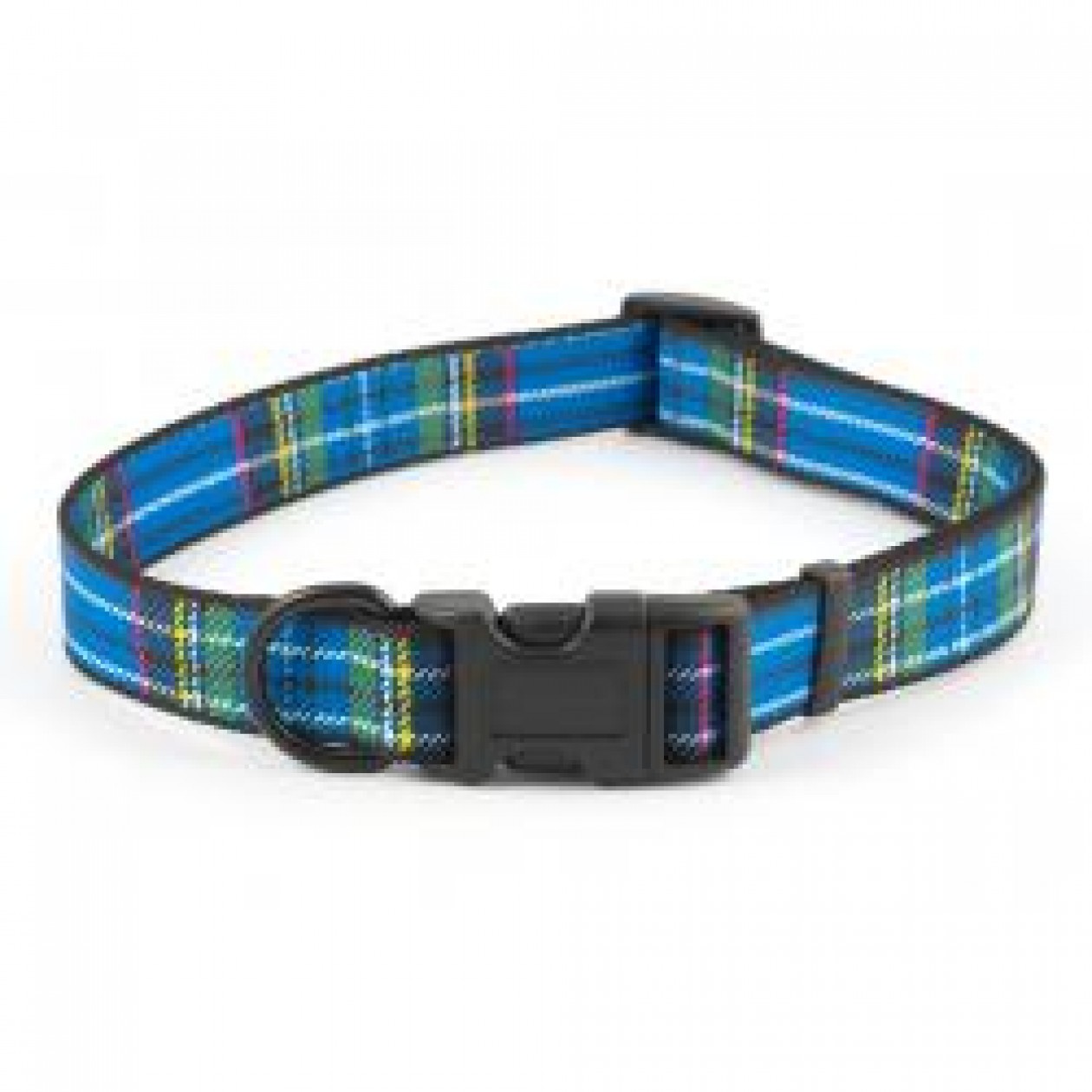 Ancol Adjustable Collar Tartan Blue, lge 45-70cm