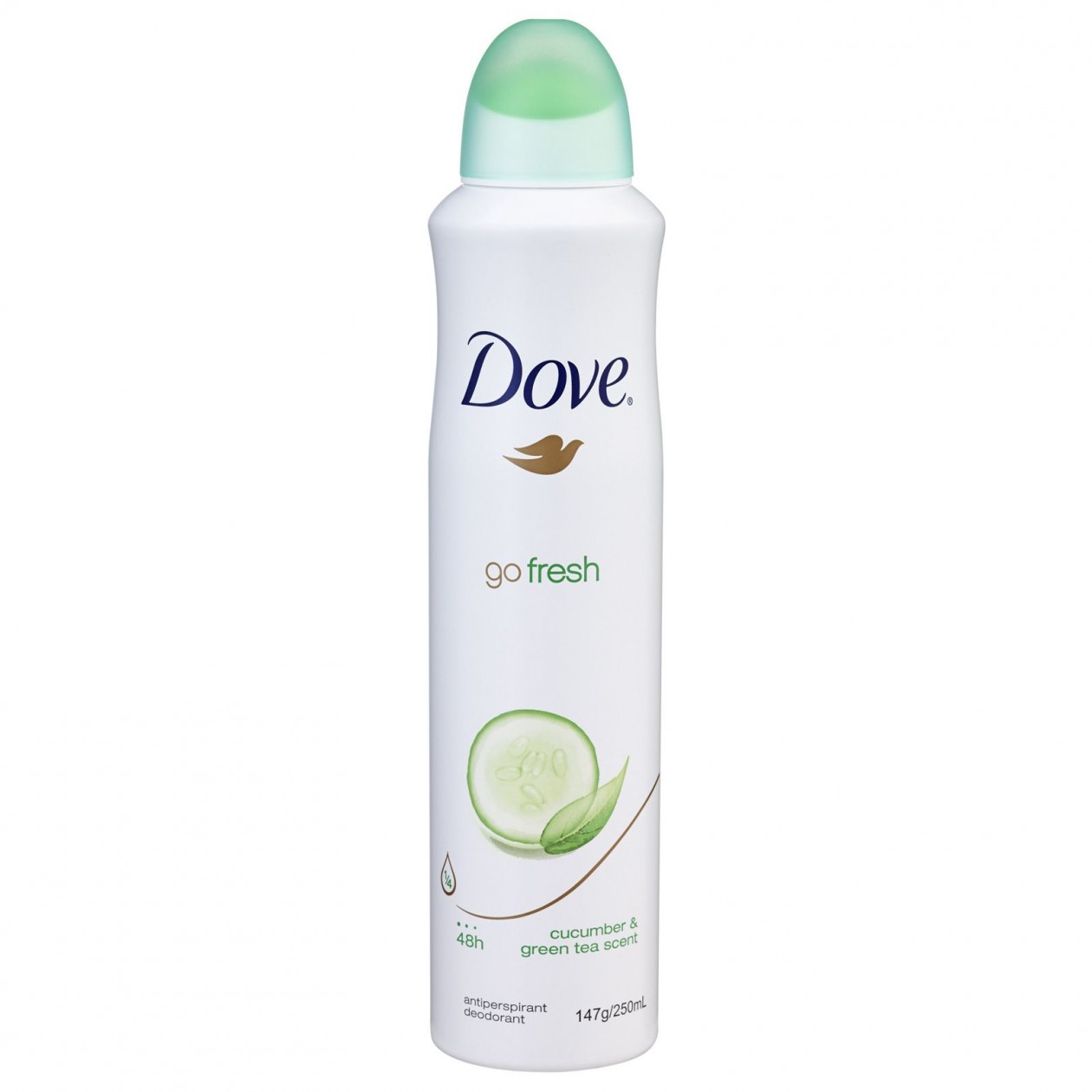 Dove Go Fresh Spray Antiperspirant Aerosol Deodorant, Cucumber and Green Tea, 150ml