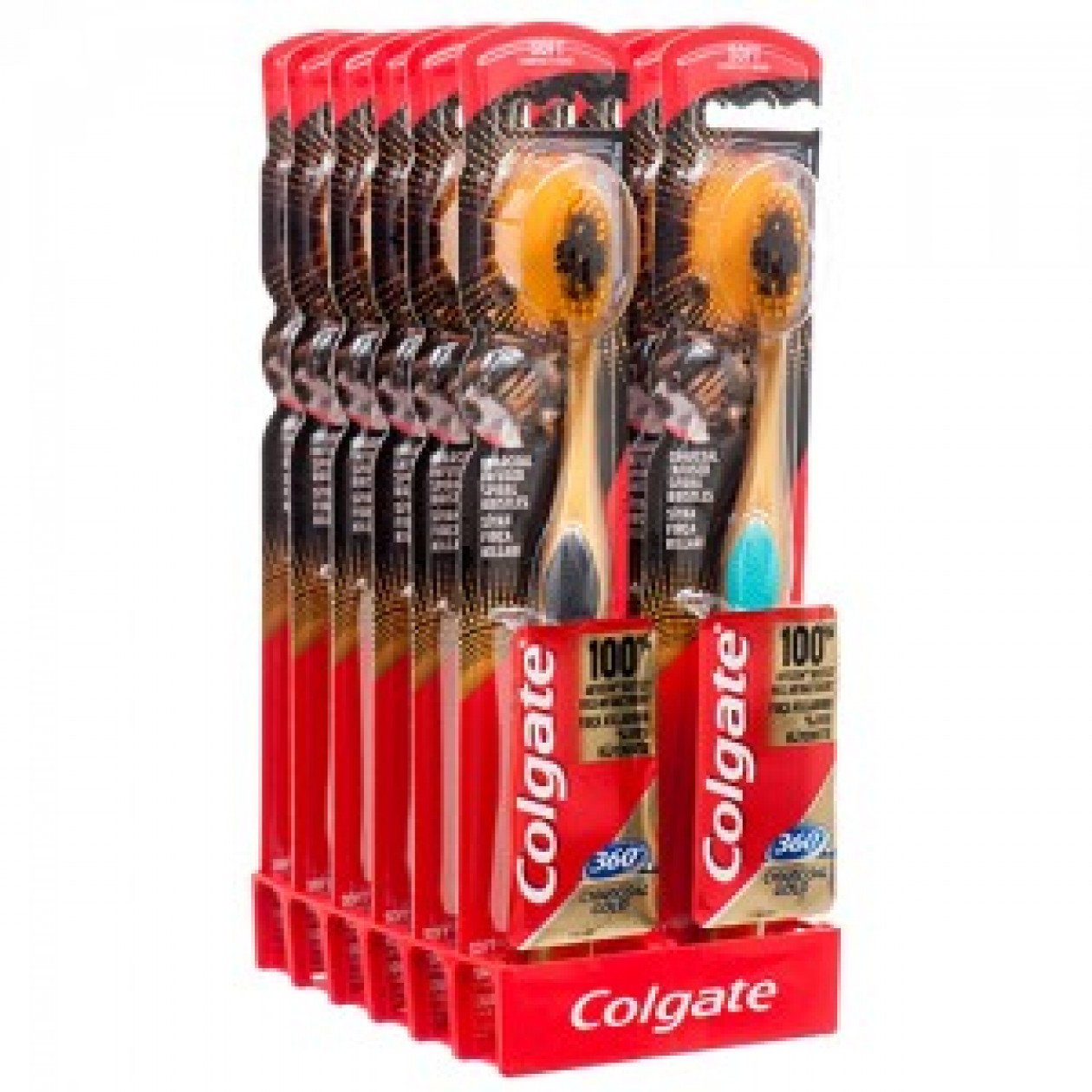 Colgate Toothbrush 360 Charcoal Gold Medium