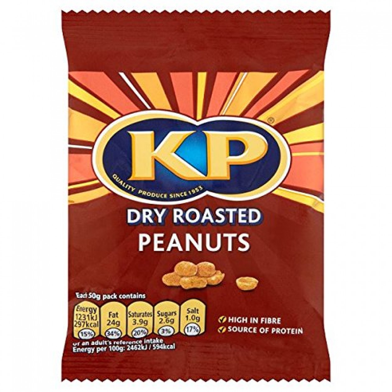 KP Dry Roasted Peanuts 50g (Pack of 21)