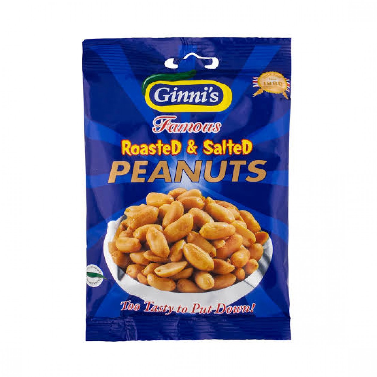 Ginni’s Roasted and Salted Peanuts 60g (Pack of 10)
