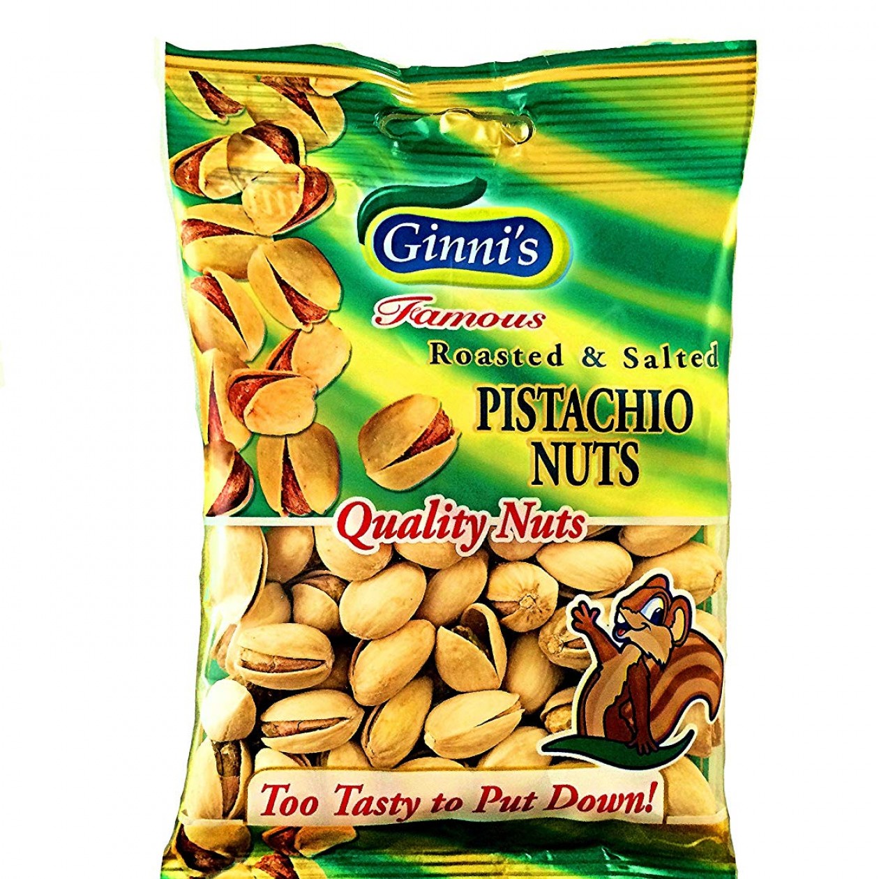 Ginni’s Roasted and Salted Pistachios 50g (Pack of 10)