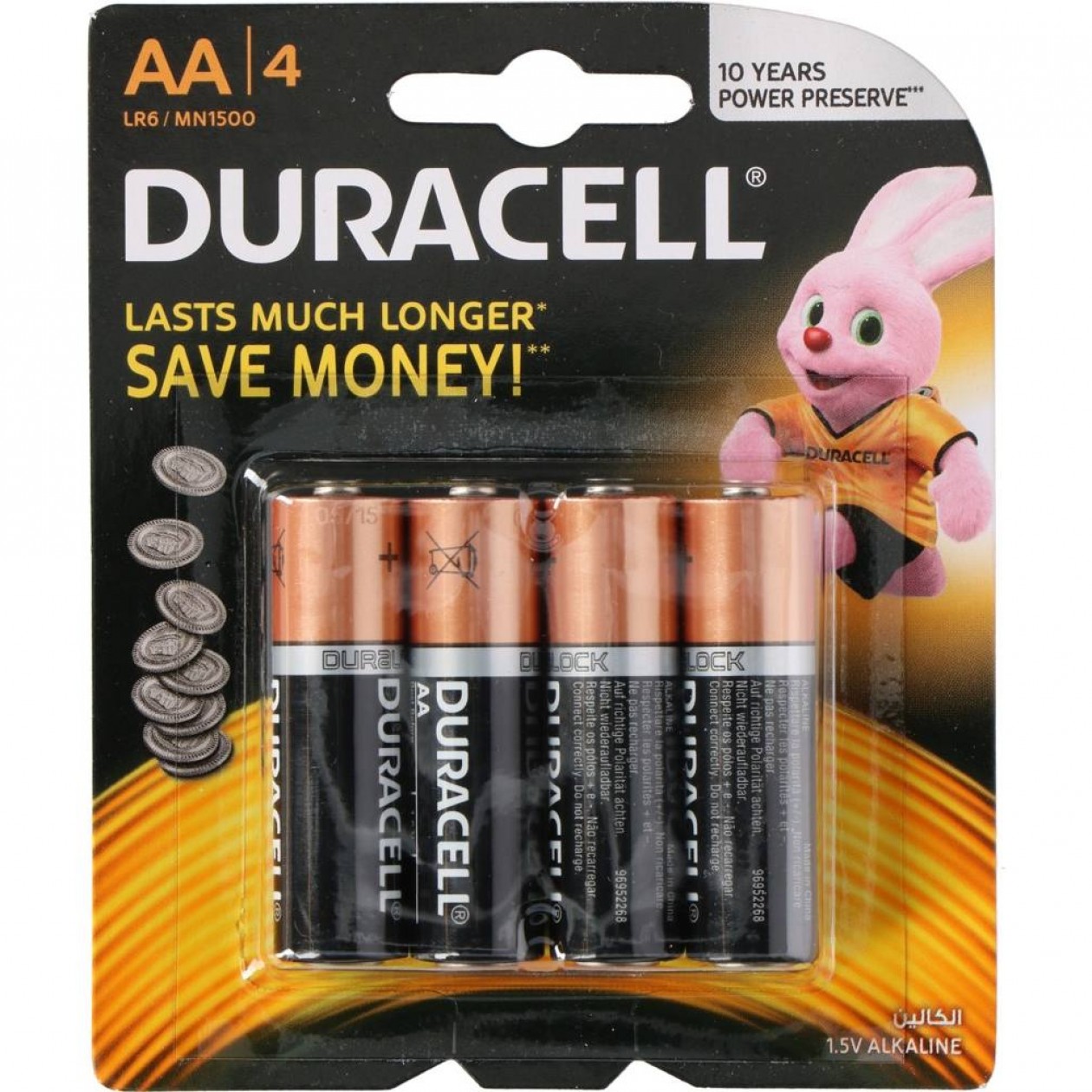 Duracell Battery AA MN1500 4-Pieces (Pack of 20)