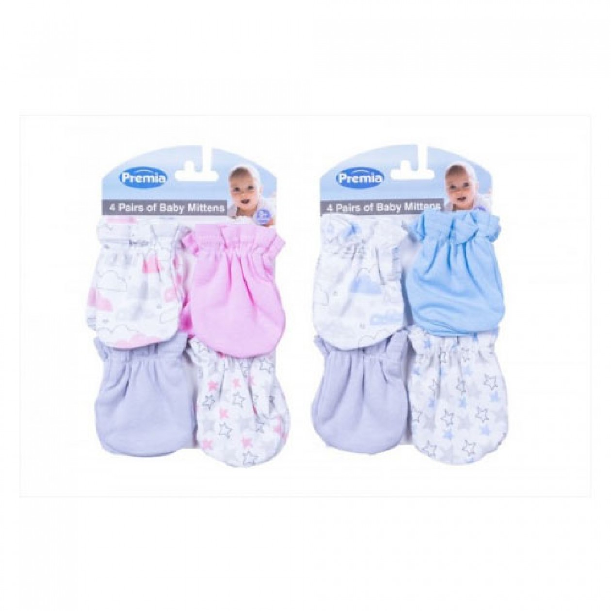 Premia Baby Mittens Assorted 4 Pairs